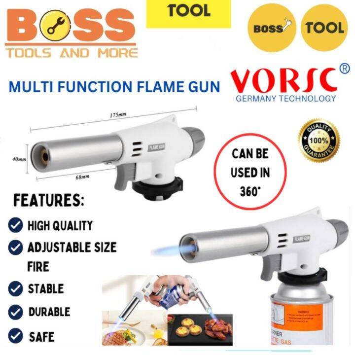 Total Tools BUTANE GAS TORCH FLAME GUN Auto Ignition Blow Jet Burner Lighter Welding Burning