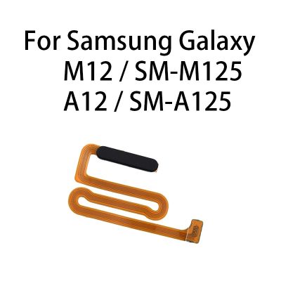 （A LOVABLE）เซ็นเซอร์ตรวจสอบลายนิ้วมือสายยืดหยุ่นปุ่มหน้าแรกแบบดั้งเดิมสำหรับ M125 SM-A125 M12/A12ที่ Samsung Galaxy