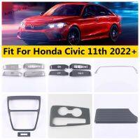 แป้นพัก/แผงเกียร์/แอร์สตริปแดชบอร์ด/ที่คลุมลิฟท์หน้าต่างสำหรับ Honda Civic 11Th 2022 2023อุปกรณ์สแตนเลส