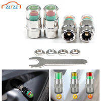 4Pcs ความดันยาง Monitor Valve Stem Cap Sensor Indicator 36 Psi 2.4 Bar Air Warning Alert Valve เครื่องมือวินิจฉัยความดัน Kit