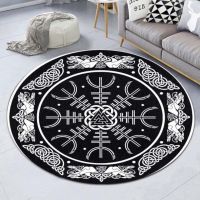 Bathoom Door Floor Mats Rug Round Rug Medal Viking Premium Round Rug Car Bedroom Room Yoga Mat Living Room Bed Room tapis