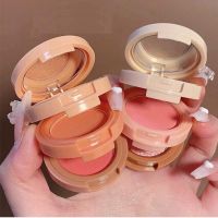 Matte High Blush Palette 3 In 1 Pearly Peach Blush Shiny Eyeshadow มัลติฟังก์ชั่แต่งหน้า Palette เครื่องสำอางหญิง