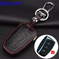 dghjsfgr jingyuqin Remote 3 Buttons Styling Auto Key Cover Leather Case For Hyundai Santa Fe 2013 Grand Santa Fe 2015 Accessories