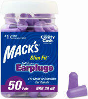 Macks Slim Fit Soft Foam Earplugs, 50 Pair - Small Ear Plugs for Sleeping, Snoring, Traveling, Concerts, Shooting Sports &amp; Power Tools