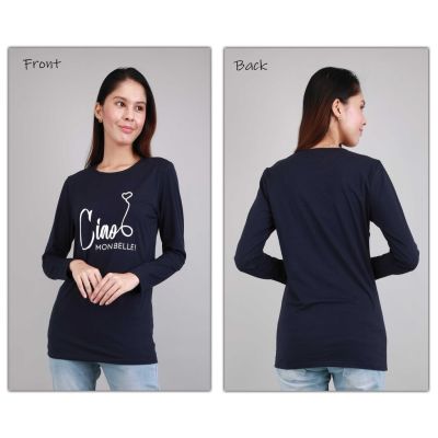 [Low in Stock]-US ladies- M-5XL Muslimah Cotton T-Shirt Lengan Panjang Women Long Sleeve Plus Size Autumn (2)