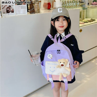BAOLONGXIN กระเป๋านักเรียนกระเป๋านักเรียนอนุบาลสำหรับเด็ก,ฉบับภาษาเกาหลีกระเป๋าเป้สะพายหลังขนาดเล็กตุ๊กตาหมีน่ารักส่วนบุคคล