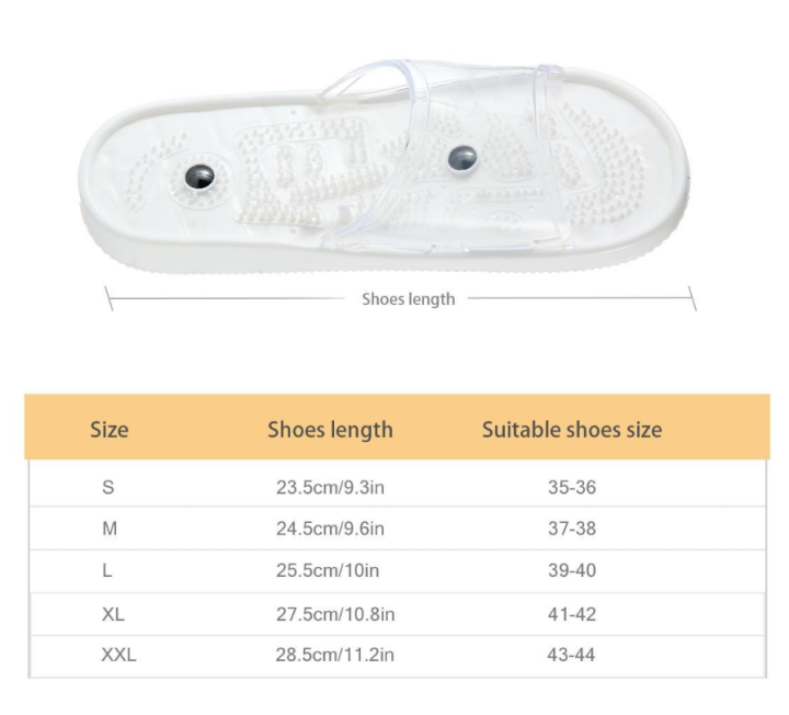 รองเท้าแตะนวดกดจุด1คู่พร้อมหินธรรมชาติ-รองเท้าแตะบำบัดกดจุดสำหรับนวดกดจุดเท้าบรรเทาอาการปวดshiatsuโค้งพอดีกับผู้ชายและผู้หญิง-สีขาว