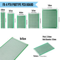 พีซีบี PCB Board บอร์ด ไข่ปลา แบบ 2 หน้า FR4 PTH (Plated Through Hole Prototype PCB)  ระยะ pitch 2.54mm DIY : 2x8cm : 3x7cm : 4x6cm : 5x7cm : 7x9cm : 9x15cm FR-4