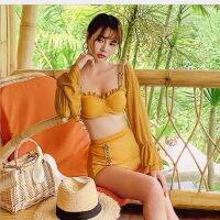 YAI ชุดว่ายน้ำทูพีช Lemon_bikini67  ชุดว่ายน้ำเอวสูง งานนำเข้า ชุดว่ายน้ำวันพีช  บิกินี่