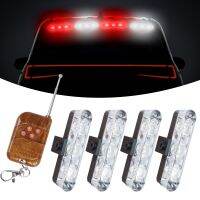 【CW】♤  12V Emergency Warning Grille Strobe Lights With Car Lamp Flashing Lightbar 4x3