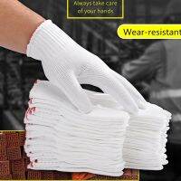 6 /12 Pairs Wear-Resistant Work Gloves Women Men Material Cotton Yarn Anti-skid Knit Mitten For Labor Protection Gardening