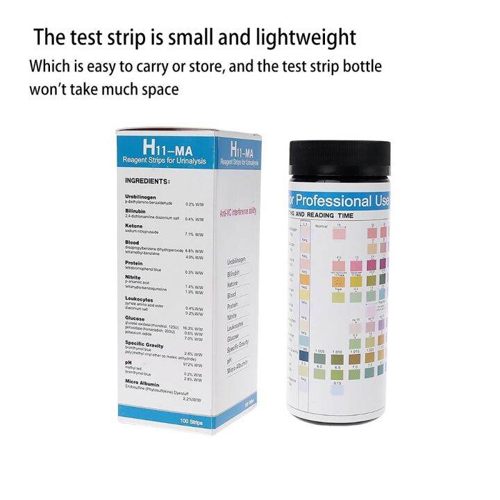 100 Pieces Urine Sample Test Strip Dipstick 11 Parameter Urinalysis PH
