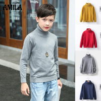 AMILA เสื้อกันหนาวและคาร์ดิแกนสำหรับเด็ก,เสื้อสเวตเตอร์ถักคอแบบคอสูงสำหรับเด็กเสื้อสเวตเตอร์กำมะหยี่เสื้อบอททอมเสื้อเชิ้ตสำหรับเด็กผู้หญิงและผู้ชายสไตล์เกาหลี