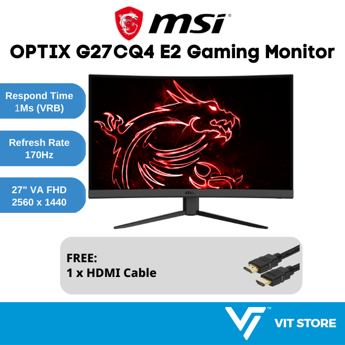 MSI OPTIX G27CQ4 E2 / G27C7 27" LED Curved Gaming Monitor (VA, WQHD ...