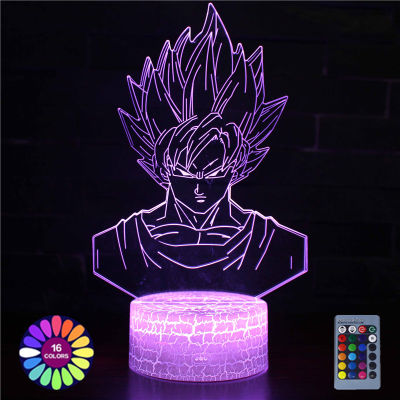 Anime 3D Lamp Night Light Boys Girls Manga Gift Touch Remote Control Led Color Changing Table Lamp Home Room Bedroom Desk De Cork
