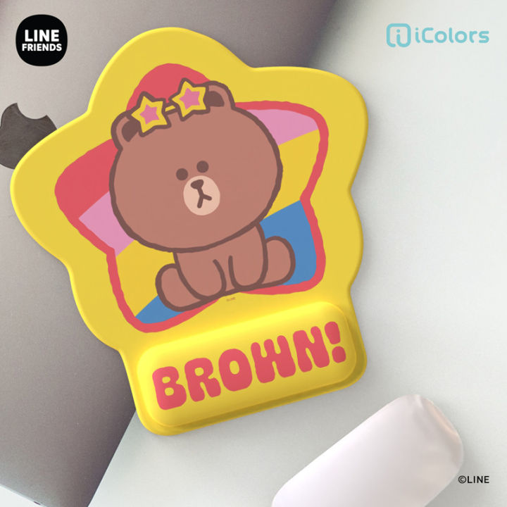 line-friends-rainbow-series-cer-แผ่นรองเมาส์โต๊ะคอมพิวเตอร์แผ่นรองเล่นเกมกันลื่นการ์ตูน