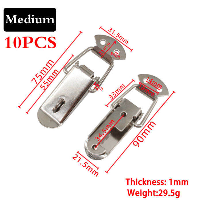 10pcs Set Cabinet Boxes Spring Loaded Toggle Lock Clasp Boxes Latch 