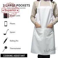 【hot sale】✖☢ D13 75x65cm Kitchen Apron White Cotton Apron Waterproof T8C2