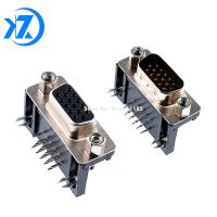 [HOT] 10PCS DB15 DR15 3Rows Parallel Port 15 Pin D Sub Female Male 15 Way PCB 90 Degree Connector DB15 Socket Plug VGA Adapter