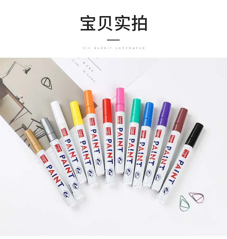 JIKUN 2pcs Permanent Tire Markers Paint Pen Waterproof Durable Fix Stift  Rock Glass Rubber Metal Accessories Painting Pens