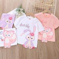 New Style Summer Girls Clothing Three-Dimensional Cute Cartoon Star Dailu Short-Sleeved T-Shirt Top Sister ins-hhj0417-chenyuqqz