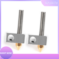 Keykits-2ชิ้น/เซ็ต0.4มม.,หัวฉีดอัดรีดทองเหลืองหัวพิมพ์ + ฮีตเตอร์บล็อก Hotend + 1.75มม. ท่อลำคอท่อสำหรับ Anet A8 A6 Ender 3 3D อุปกรณ์เสริมสำหรับเครื่องพิมพ์