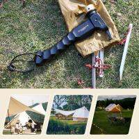 【CW】 Tent Knock Mallet Short Wood Handle Camp Canopy Pegs Extractor with Lanyard Outdoor Tools for Mountaineering Hiking