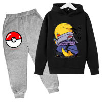 Anime Pokemon- Kid Pikachu- Clothing Autumn Winter Boy Girls Clothes Long Sleeve Suit Kid Clothes Tracksuit Hoodies Clothing Set