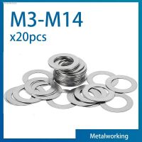 ℡♧┋ 20pcs/lot 304 Stainless Steel Ultra Thin Flat Washer M3 M4 M5 M6 M8 M10 M12 M14 Adjusting Shim Plain Gasket 0.1/ 0.2/ 0.3mm