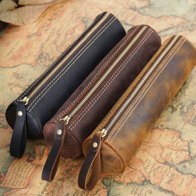 【CC】■♤  Leather Storage Student Stationery Holder Office School Supplies