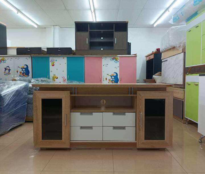 shop-nbl-ชั้นวางทีวี-havana-150-cm-model-tv-150-ดีไซน์สวยหรู-สไตล์เกาหลี-2-บานเลื่อน-4-ลิ้นชัก-สินค้ายอดนิยม-แข็งแรงทนทาน-ขนาด-150x50x75-cm