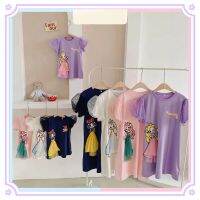 summer dress princess girl dress T-shirt mesh three-dimensional printed cartoon girl sleeve bubble short-sleeved cotton pure delivery]✨100% ✨[Fast