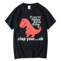 XINYI Mens high-quality t-shirt 100%cotton Funny Tyrannosaurus Rex print loose o-neck t shirt for men short sleeve male top tee