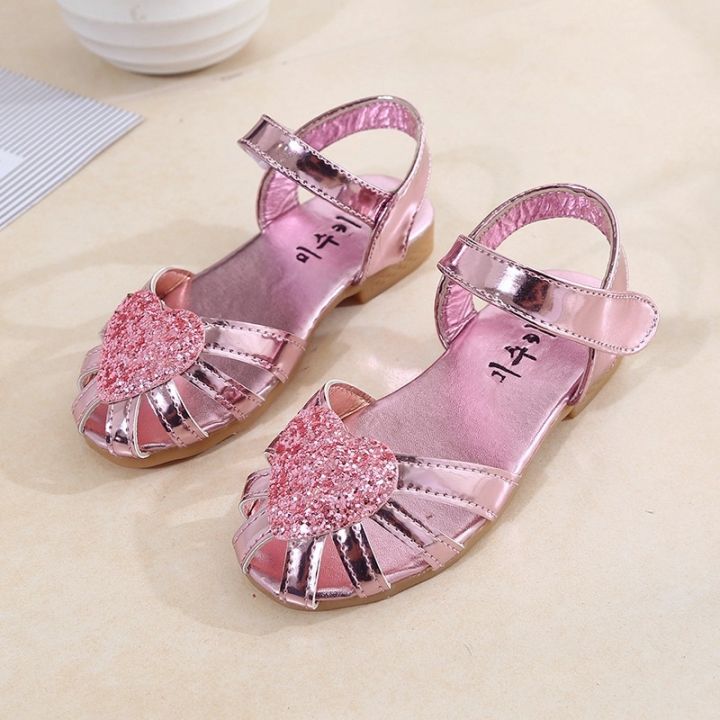 hiluojiangqushuangyangyou-รองเท้าแตะสำหรับเด็กผู้หญิง-คุมหัวเท้ามีสายรัดข้อเท้า-ใส่สบาย-สไตล์เจ้าหญิงรองเท้าเด็กผญ-sf9310
