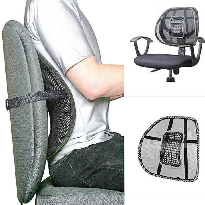 Car Seat Lumbar Back Support Cushion for Office Chair Posture Corrector Mesh