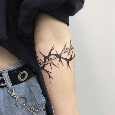 hot！【DT】✆❁▫  1Pc Arm Branch Temporary Stickers Men Hand Back Personality Fake Tattoos Gothic Sticker