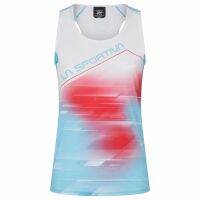 SKY TANK WOMEN MALIBU BLUE/WHITE - เสื้อวิ่งผู้หญิง แขนกุด