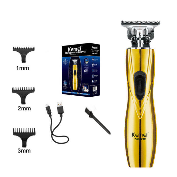 Kemei New Professional Cordless Hair Trimmer Hollow Design Carbon Steel