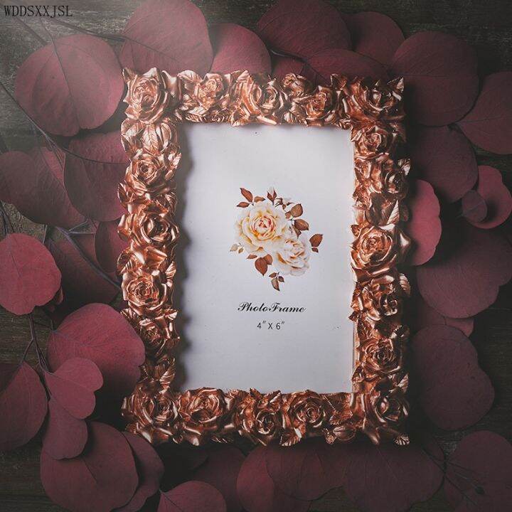 cw-wddsxxjsl-european-style-rose-embossed-photo-frame-ornaments-gold-creative-office-bedside-home-decoration