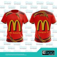 xzx 180305   stock] tshirt cool [ready mcdonalds mcdelivery red sublimation / baju microfiber eboq jersi / T SHIRT sublimation