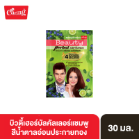 Caring Beauty Herbal Color Shampoo บิวตี้เฮอร์บัลคัลเลอร์แชมพู no.4 น้ำตาลอ่อนประกายทอง 30 มล.