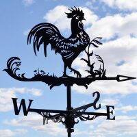 หลังคาเหล็กกล้าไร้สนิมไก่ตัวผู้ Weathervane เครื่องชี้วัดระย้าตกแต่งในฟาร์มในสวนปรับสภาพอากาศได้