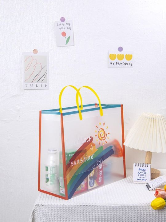 shangying-rainbow-pp-frosted-translucent-handbag-childrens-festival-birthday-gift-gift-bag-candy-jelly-bag