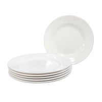 เอโร่ จานตื้นเมลามีน สีขาวครีม ขนาด 9 นิ้ว แพ็ค 6 ใบ : aro Melamine Plate 9" White x 6