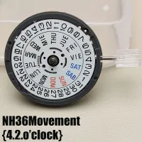 มงกุฎวันที่สัปดาห์ NH36อัตโนมัติแบบดั้งเดิมของญี่ปุ่น4.2นาฬิกานาฬิกาข้อมือภาษาอังกฤษ