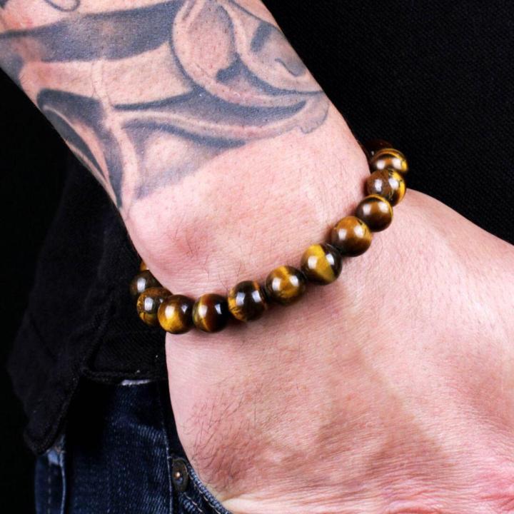 beaded-bracelet-8mm-natural-stone-beads-mens-gorgeous-semi-precious-black-onyx-lava-tiger-eye-healing-for-women-men-jewelry