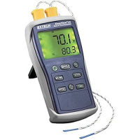 Extech EA10 EasyView -200 Degrees to 1999 Degrees Farenheit and -200 Degree to 1360 Degree Celsius Dual Input Thermometer with 2 Type K Probes EA10 Thermometer