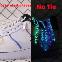 Luminous Reflection No Tie Shoe Laces Elastic Shoelaces Outdoor Sneakers Quick Safety Flat Shoelace Kids and Adult Lazy Laces