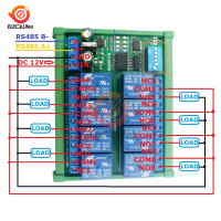 DC 12โวลต์8ช่อง RS485 Ttl โมดูลรีเลย์ Modbus RTU UART สวิทช์ควบคุมระยะไกล DIN35 C45รถไฟกล่องสำหรับ PLC PTZ กล้องการรักษาความปลอดภัย