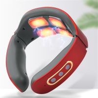 ZZOOI Smart Electric Neck and Shoulder Pulse Massager Kneading TENS Wireless Heat Cervical Vertebra Relax Pain Relief Massage Machine